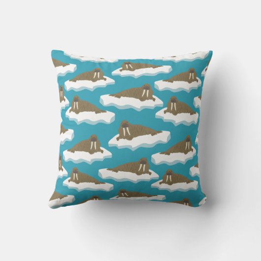 ウォルラスオンアンアイスバーグイラストレーション パーソナライズされた クッション (裏面)