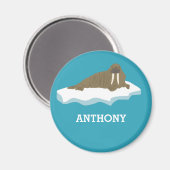 ウォルラスオンアンアイスバーグイラストレーション パーソナライズされた マグネット (正面/裏面)