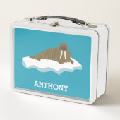 ウォルラスオンアンアイスバーグイラストレーション パーソナライズされた メタルランチボックス (正面)