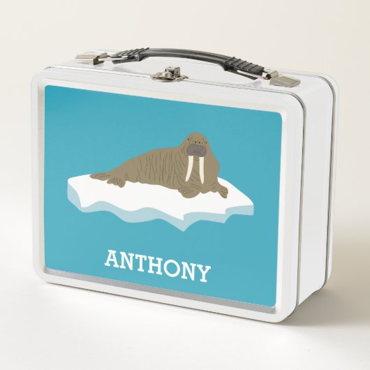 ウォルラスオンアンアイスバーグイラストレーション パーソナライズされた メタルランチボックス (正面)