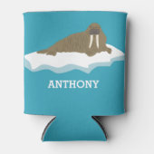 ウォルラスオンアンアイスバーグイラストレーション パーソナライズされた 缶クーラー (正面)