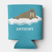 ウォルラスオンアンアイスバーグイラストレーション パーソナライズされた 缶クーラー (裏面)