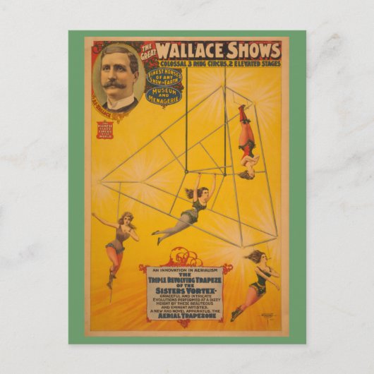ウォレスがトリプル回転トラペーズのポスターを表示 ポストカード (正面)