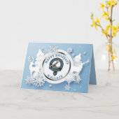 ウォレスクランバッジハッピーホリデー カード (黄色い花)