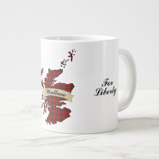 ウォレスクランバッジ&タータンチェックマップ ジャンボコーヒーマグカップ (正面右)