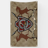 ウォレスクランバッジ&タータンチェック付/スタッグ 横断幕 (縦)