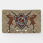 ウォレスクランバッジ&タータンチェック付/スタッグ 横断幕 (横)