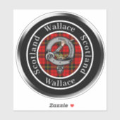 ウォレスクランバッジ&タータンチェック パーソナライズされた シール (シート)