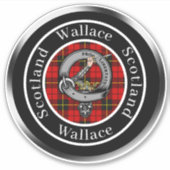 ウォレスクランバッジ&タータンチェック パーソナライズされた シール (正面)
