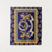 ウォレスクランパーソナライズされたバッジブルー タペストリー (正面)