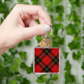 ウォレスタータンチェックレッドブラックプレイド キーホルダー (手)