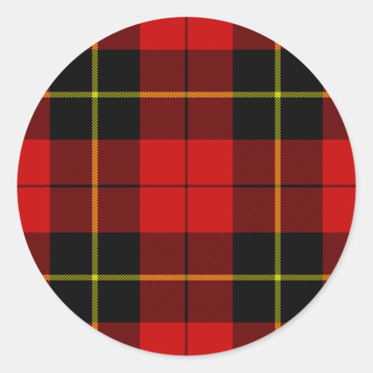 ウォレスタータンチェックレッドブラックプレイド ラウンドシール (正面)