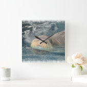 ウォレス顔 スクエア壁時計 (ホーム)