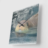 ウォレス顔 スクエア壁時計 (傾斜)