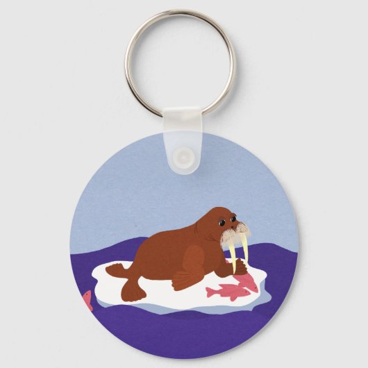 ウォレス・オン・アイスバーグと魚 キーホルダー (正面)