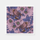 ウォレンとヘレボア、ピンクとバイオレット スタンダードカクテルナプキン (正面)