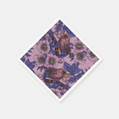 ウォレンとヘレボア、ピンクとバイオレット スタンダードカクテルナプキン (角)