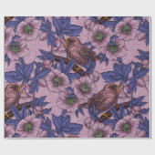 ウォレンとヘレボア、ピンクとバイオレット ラッピングペーパー (フラット)
