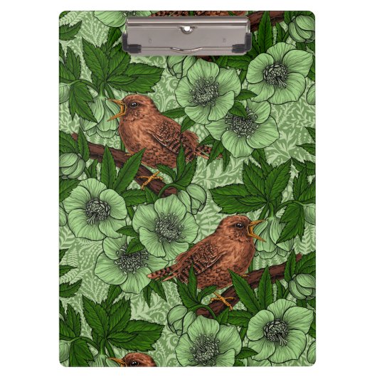 ウォレンとヘレボア、ライトグリーン クリップボード (正面)