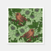 ウォレンとヘレボア、ライトグリーン スタンダードカクテルナプキン (正面)