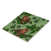 ウォレンとヘレボア、ライトグリーン タイル (側面)