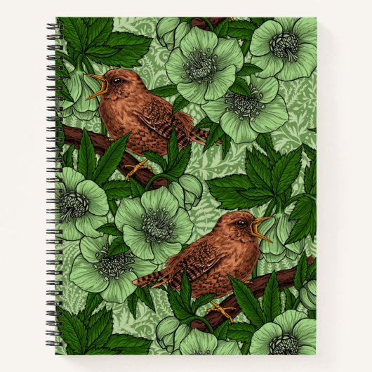 ウォレンとヘレボア、ライトグリーン ノートブック (正面)