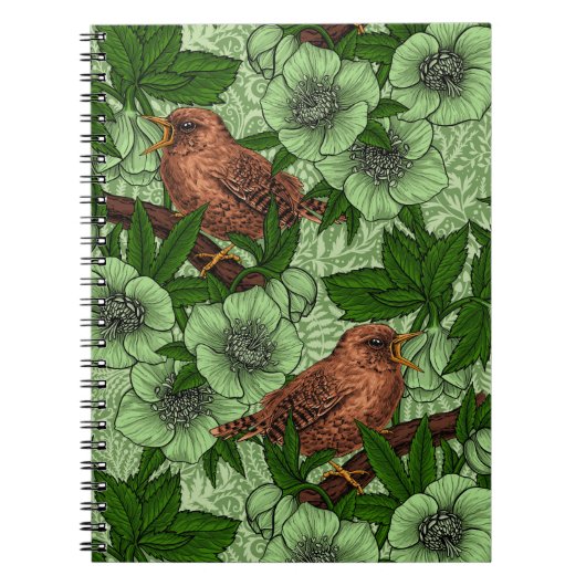 ウォレンとヘレボア、ライトグリーン ノートブック (正面)