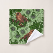 ウォレンとヘレボア、ライトグリーン バスタオルセット (ウォッシュタオル)