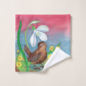 ウォレンバード&スノードロップ&春 バスタオルセット (ウォッシュタオル)