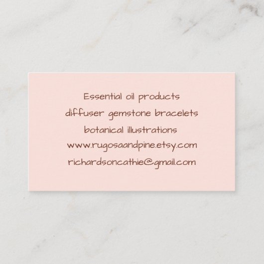 ウォレンルゴサバラパインコーンウォーター植物体 名刺 (裏面)