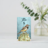 ウォレン鳥の水色サボテン結婚ズ プレイスカード (スタンド正面)