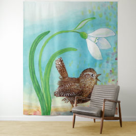 ウォレン・バードが夜明けに春で歌う タペストリー