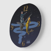 ウォレー魚釣りアウトドアフィッシャーマンズギフトスポーツのズ ラージ壁時計 (傾斜)