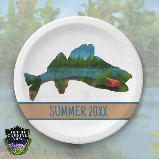 ウォレー魚釣りテントキャンピングレイク ペーパープレート