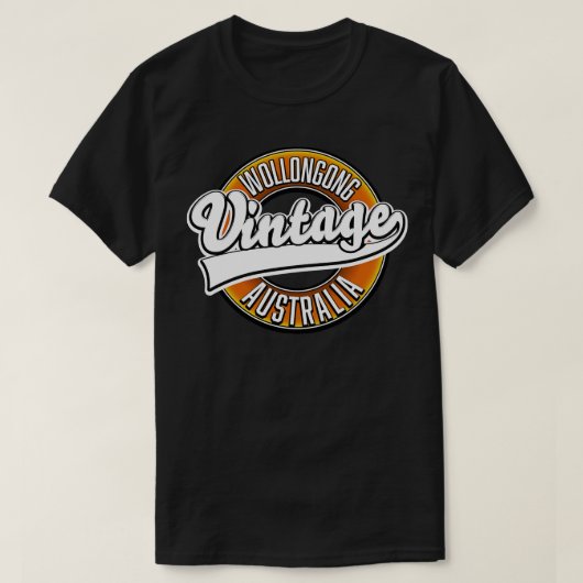 ウォロンゴンオーストラリアヴィンテージスタイル Tシャツ (デザイン正面)