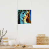 ウォワディスワフT.ベンダロングブロンド少女の頭 ポスター (キッチン)