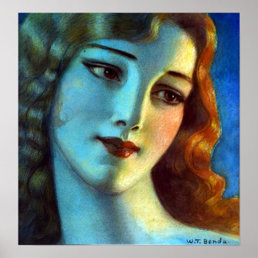ウォワディスワフT.ベンダロングブロンド少女の頭 ポスター (正面)