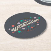 ウォンカビジョンのロゴ ラウンドペーパーコースター (アングル)