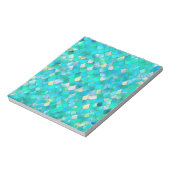 ウォンキーカラーティール(緑がかった色)グリッターメタルマーメイドはかりで測 ノートパッド (回転)