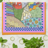 ウォンキーフォークアートハウス キッチンタオル (折り畳み)