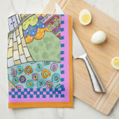 ウォンキーフォークアートハウス キッチンタオル (四つ折り)