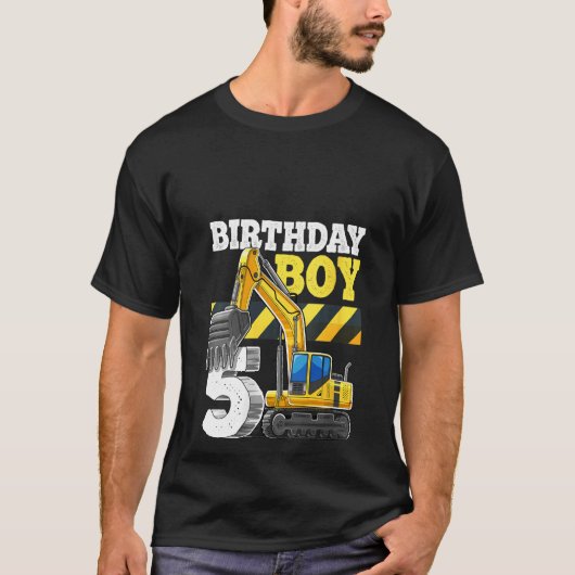 ウォンズ誕生日ボーイ5th誕生日ショベルコンストル tシャツ (正面)