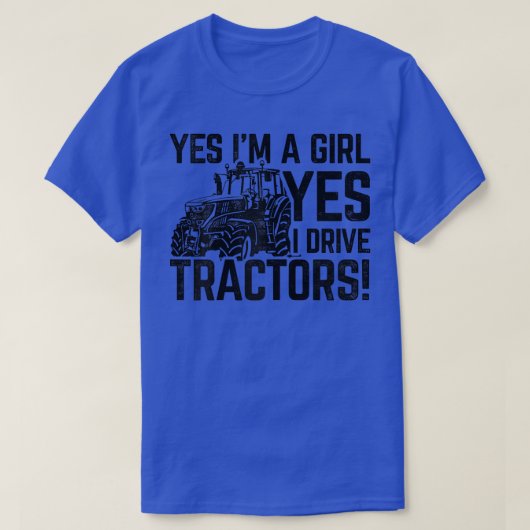 ウォンズYes私は女の子のYes私はトラクターのアグリクル Tシャツ (デザイン正面)