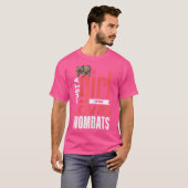 ウォンバおもしろいガールズウォンバットラバーガールI Love Wombats Tシャツ (正面フル)