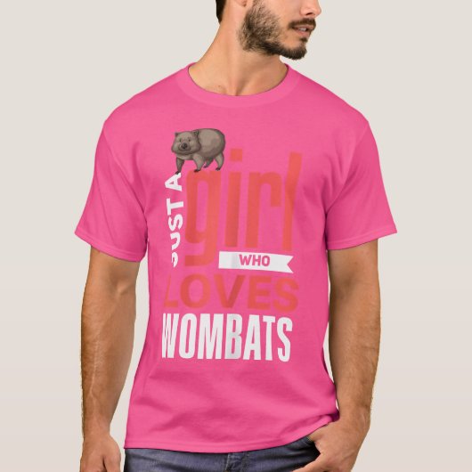 ウォンバおもしろいガールズウォンバットラバーガールI Love Wombats Tシャツ (正面)