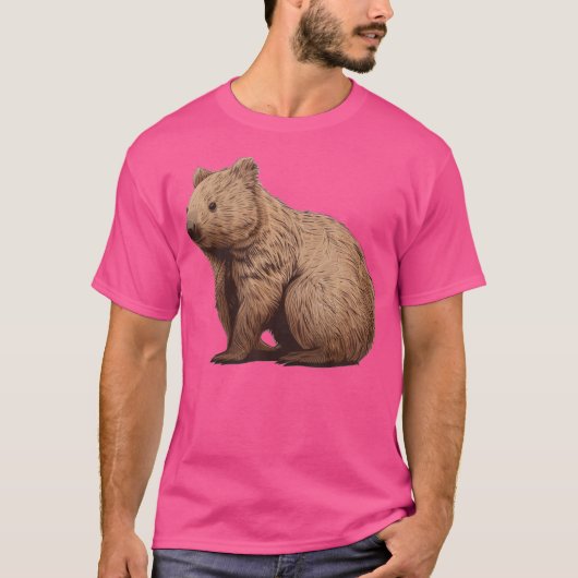 ウォンバおもしろいット顔 Tシャツ (正面)