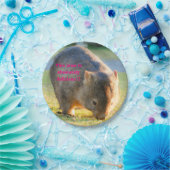 ウォンバットおもしろいのかわいいオーストラリア自然撮影 ペーパープレート (パーティー)