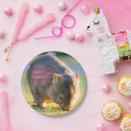 ウォンバットおもしろいのかわいいオーストラリア自然撮影 ペーパープレート (パーティー)