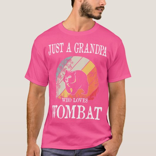 ウォンバットが大好きなおじいちゃん Tシャツ (正面)