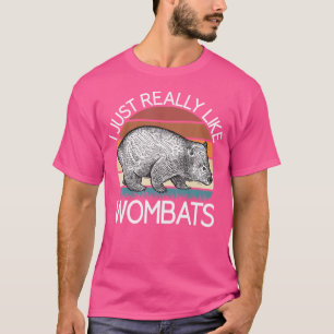 ウォンバットが本当に好きなオーストラリアの野生哺乳動物 Tシャツ